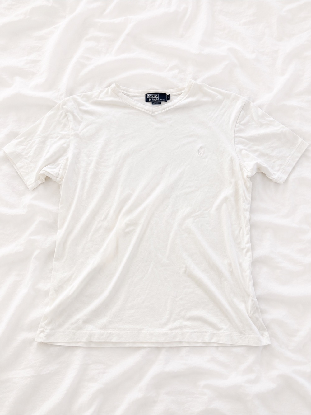 Ralph Lauren Men's White V-Neck Tee